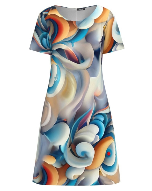Rochie evazata imprimata multicolor SS24 - Img 1