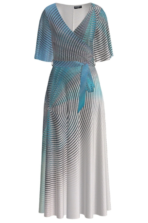 Rochie lunga eleganta de seara imprimata digital cu model abstract CMD1052 - Img 2