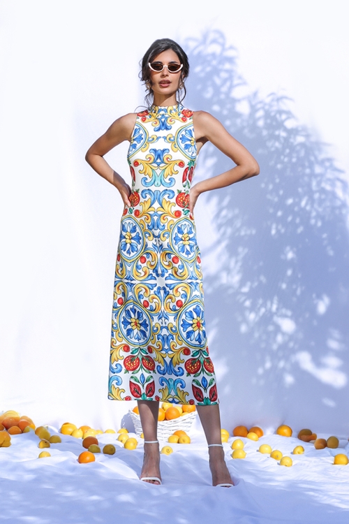 Rochie lunga eleganta multicolora Velisse - Img 1
