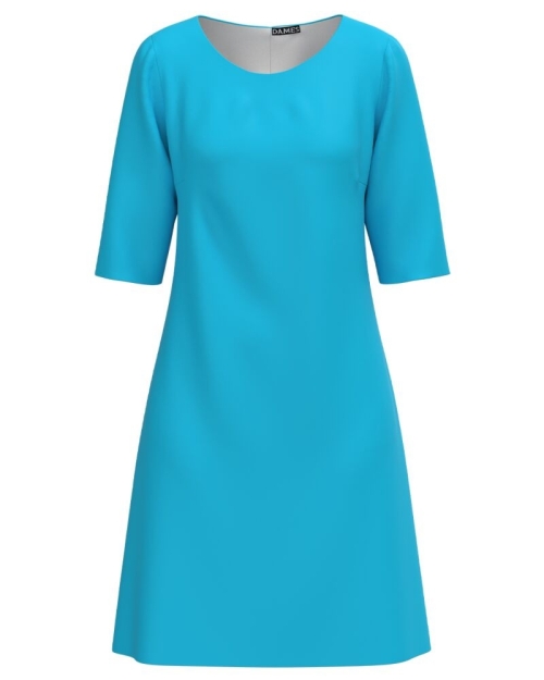Rochie office bleu imprimata digital CMD3368