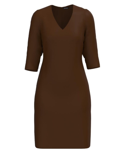 Rochie office maro cu decolteu in V CMD4584
