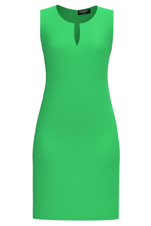 Rochie verde casual cu decolteu lacrima