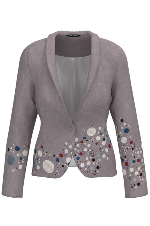 Sacou cambrat imprimat cu model multicolor CMD4084 - Img 2