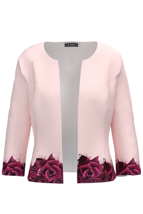 Sacou cambrat imprimat cu model trandafiri SS25 - Img 4