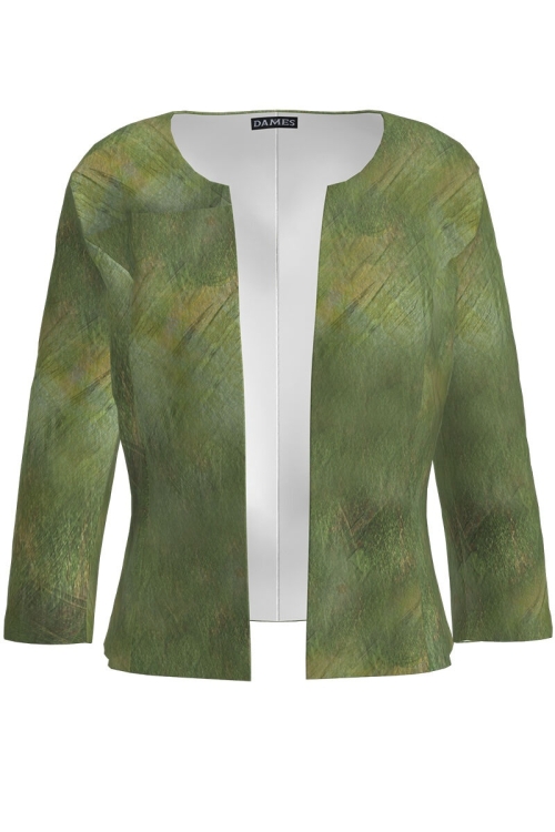 Sacou cambrat imprimat in nuante de verde CMD1082 - Img 2