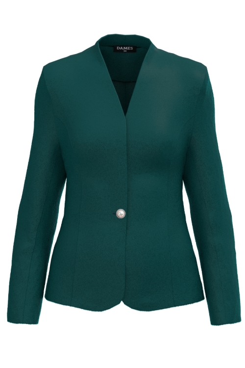 Sacou elegant cambrat din stofa verde