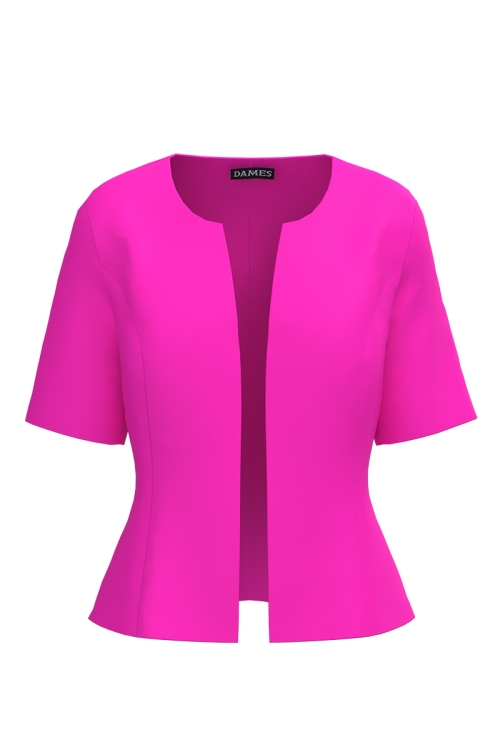 Sacou fucsia de vara cu maneca scurta