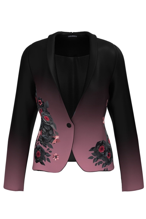 Sacou in degrade cambrat imprimat cu model Floral CMD4047 - Img 2
