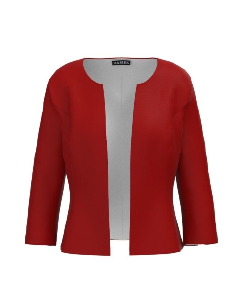Sacou office rosu caramiziu cambrat imprimat digital CMD3356
