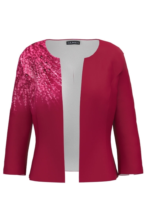 Sacou Viva Magenta cambrat imprimat Picaturi de roua CMD3963 - Img 2