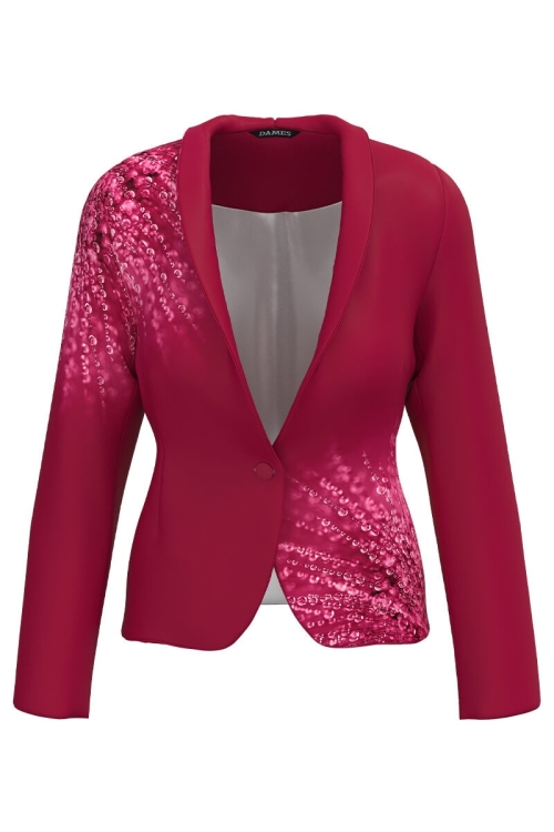 Sacou Viva Magenta cambrat imprimat Picaturi de roua CMD4109 - Img 2