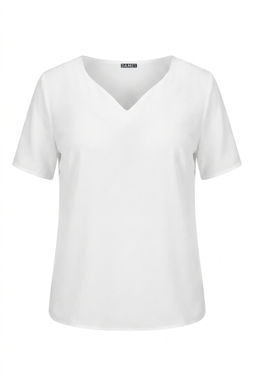 Bluza alba din vascoza cu decolteu inima