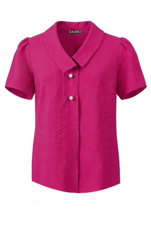 Bluza lejera fucsia din vascoza cu maneca scurta