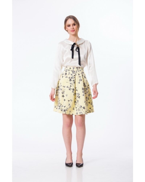 Bluza office alba din satin M1111A