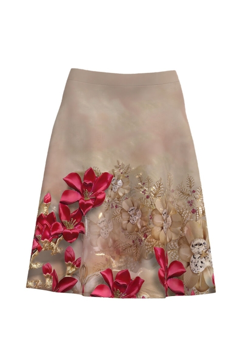 Fusta clos imprimata cu model floral CMD636 - Img 2