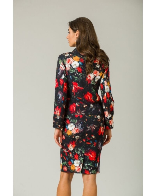 Fusta conica imprimata cu model floral multicolor A827A62 - Img 6