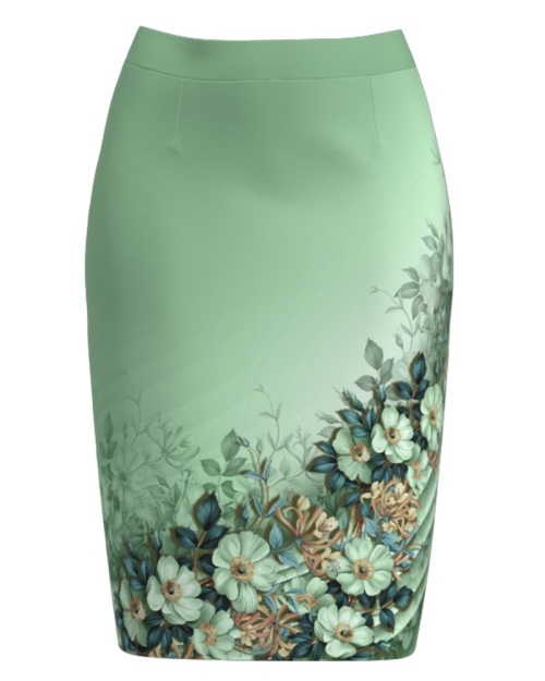 Fusta conica vernil imprimata cu model floral CMD3519