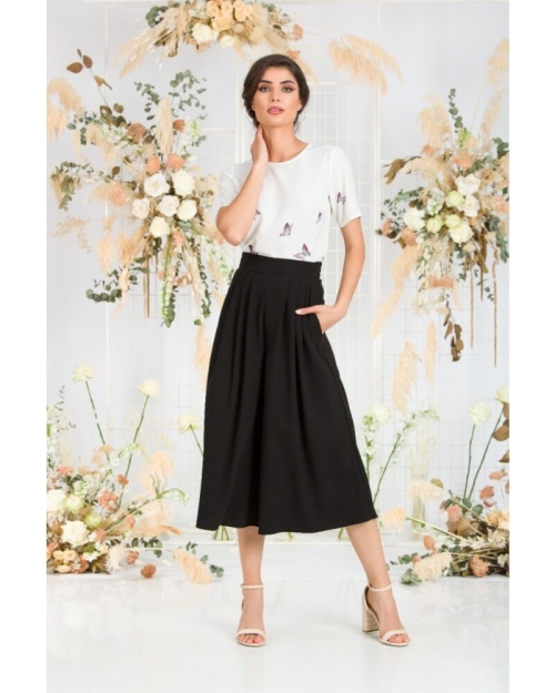 Fusta pantalon neagra cu buzunare CMD1540 - Img 4