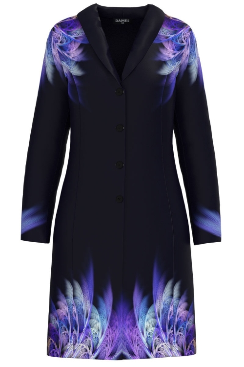 Pardesiu subtire negru imprimat multicolor SS24 - Img 2