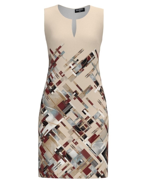 Rochie casual cu decolteu lacrima imprimata cu model grafic SS24 - Img 1