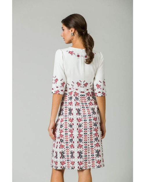 Rochie casual cu maneca imprimata digital traditional CMD211 - Img 6