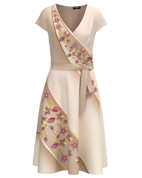 Rochie casual de vara cu maneca scurta si imprimeu Floral CMD1260 - Img 1