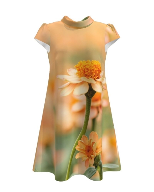 Rochie casual imprimata Crizanteme CMD111
