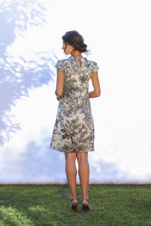 Rochie casual imprimata cu model artistic - Img 4