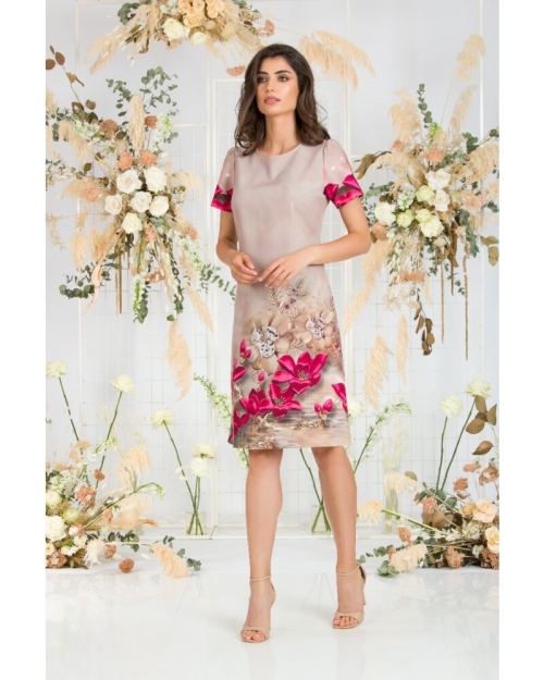 Rochie casual imprimata cu model floral CMD623 - Img 4