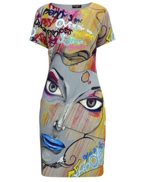Rochie casual imprimată Painting C246