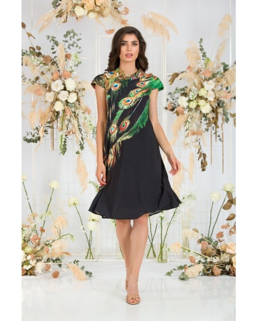 Rochie casual imprimata Paun CMD704 - Img 1