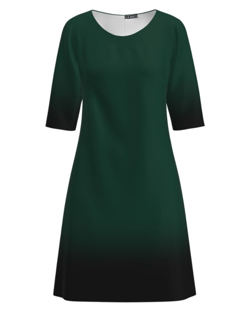 Rochie casual imprimata verde in degrade CMD3323 - Img 1