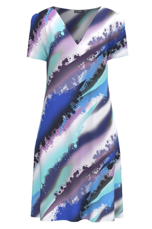 Rochie casual lejera de vara imprimată multicolor CMD981 - Img 2