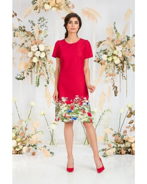 Rochie casual rosie imprimata digital CMD640 - Img 1