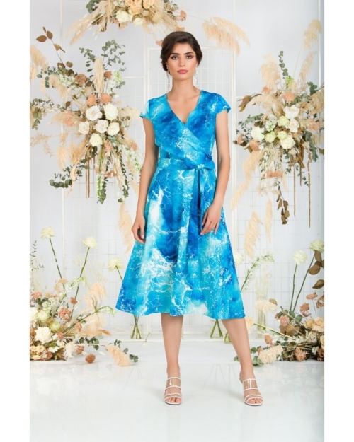 Rochie clos eleganta de vara imprimata digital CMD91 - Img 1