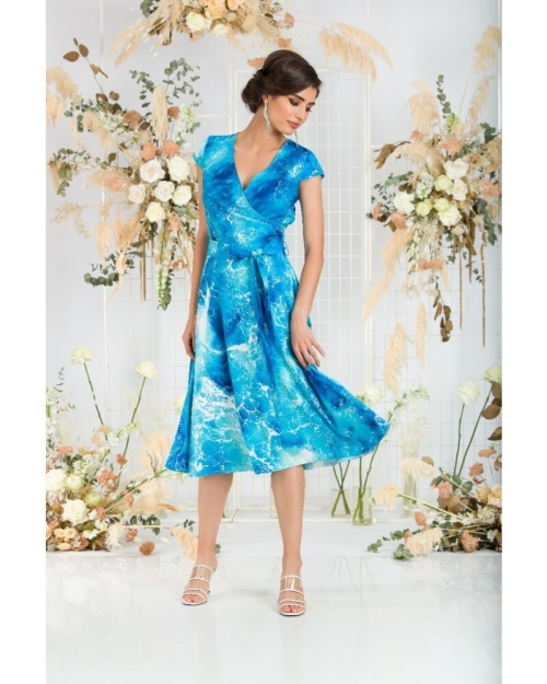 Rochie clos eleganta de vara imprimata digital CMD91 - Img 4