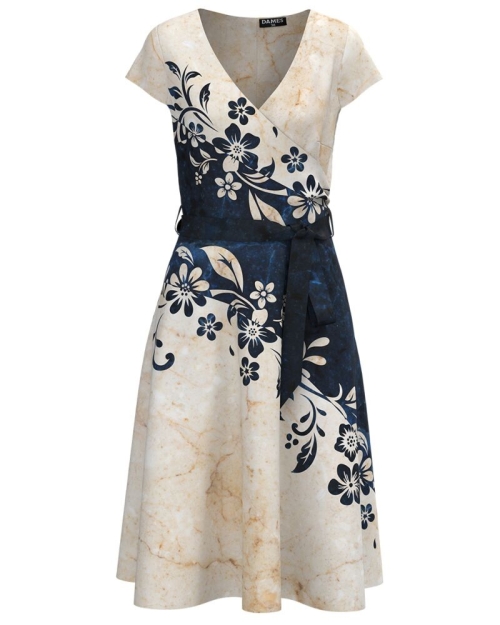 Rochie de vara cu maneca scurta imprimata floral