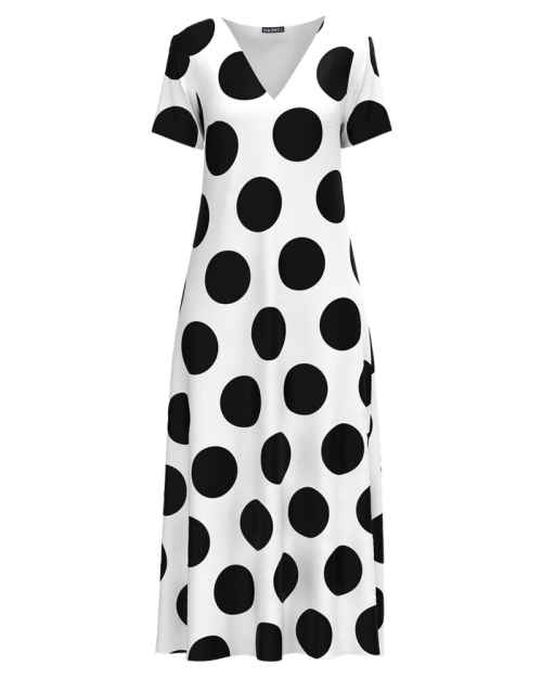 Rochie de vara lunga cu buzunare imprimata cu model Buline