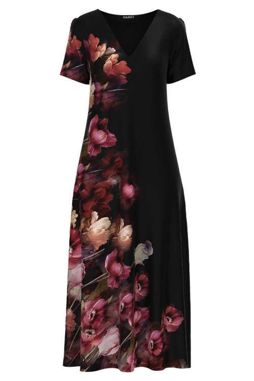 Rochie de vara lunga cu buzunare imprimata digital Floral CMD1175 - Img 2