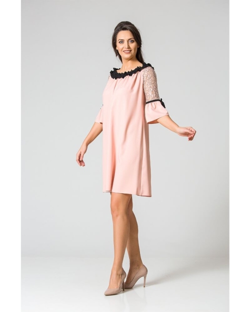 Rochie eleganta cu detalii in contrast DM126 - Img 2