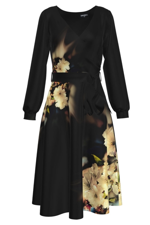 Rochie eleganta cu maneca lunga imprimata Floral CMD2497 - Img 2