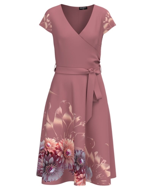 Rochie eleganta de vara cu maneca scurta imprimata floral CMD4376