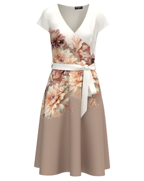 Rochie eleganta de vara cu maneca scurta imprimata floral
