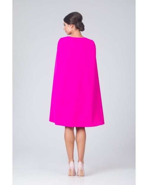 Rochie eleganta fucsia cu pelerină CMD4881 - Img 5