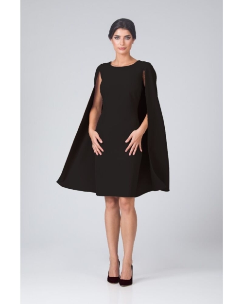 Rochie eleganta neagra cu pelerina CMD4983 - Img 1