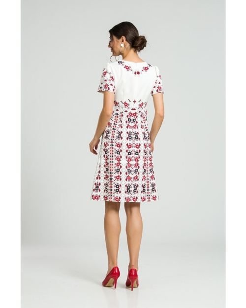Rochie evazata imprimata digital cu model traditional CMD79 - Img 4