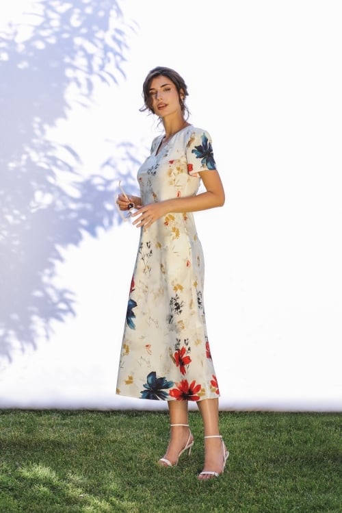 Rochie lunga de vara cu buzunare imprimata floral - Img 2