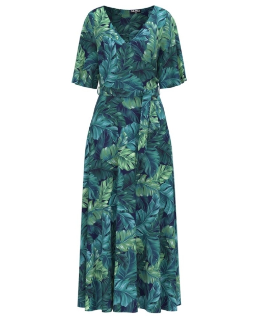 Rochie lunga eleganta de seara cu imprimeu Tropical CMD2710