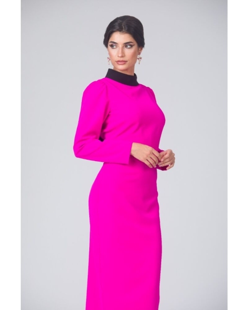 Rochie lungă fucsia cu spate decupat CMD4879 - Img 2