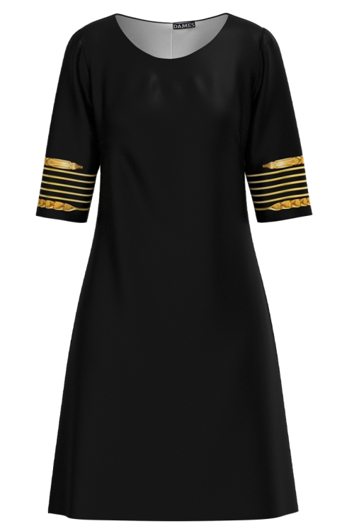 Rochie neagra casual imprimata tezaur SS25